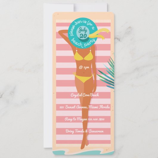 コーカサスビーチバベサマーヴィベビーチパーティー 招待状 (正面)