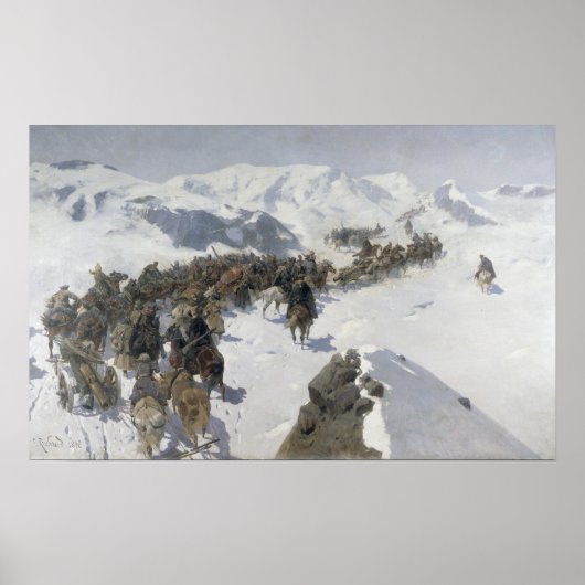 コーカサス山脈を横断するアルグティンスキー伯爵 ポスター (正面)