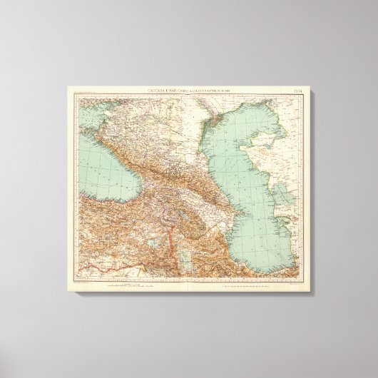コーカサス7374、カスピ海 キャンバスプリント (正面)