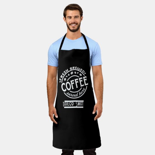 コーカスタムヒショップやカフェのバリスタエプロン エプロン (着用した状態)
