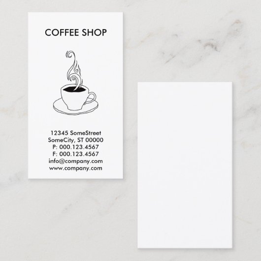 コーカスタムヒー業界 名刺 (正面/裏面)