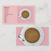 コーガーリーヒーピンクカフェ幸せ飲み物朝食 名刺 (正面/裏面)