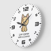 コーキーは人生の方が良い ラージ壁時計 (傾斜)