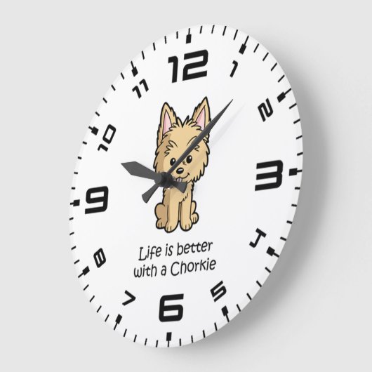 コーキーは人生の方が良い ラージ壁時計 (傾斜)