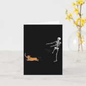 コーギいけなドッグおもしろいスケルトンハロウィーン カード (黄色い花)