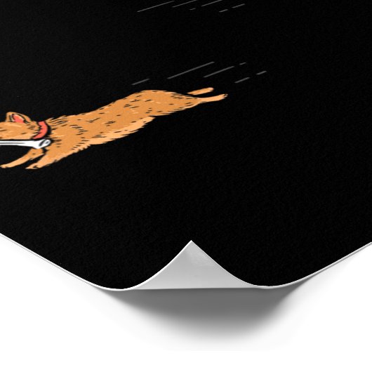 コーギいけなドッグおもしろいスケルトンハロウィーン ポスター (角)