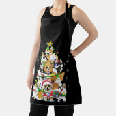 コーギおもしろいクリスマスツリーのライトギフトドッグ恋人 エプロン (インサイチュ)