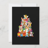 コーギおもしろいクリスマスツリーのライトギフトドッグ恋人 招待状 (正面)