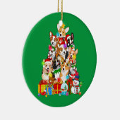 コーギおもしろいクリスマスツリーライトパピーコーギドッグ セラミックオーナメント (右)