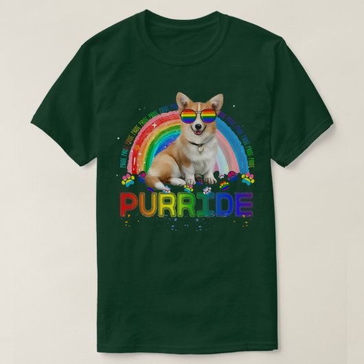 コーギおもしろいゲイプライデランボウLgbtq706 Tシャツ (デザイン正面)