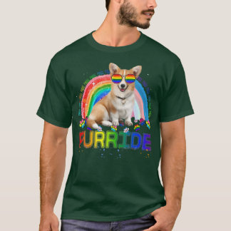 コーギおもしろいゲイプライデランボウLgbtq706 Tシャツ