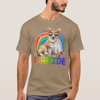 コーギおもしろいゲイプライデランボウSunglasses Lgbtq707 Tシャツ