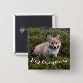 コーギおもしろいパピープーン 缶バッジ (正面&裏面)