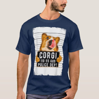 コーギおもしろいマグショット Tシャツ