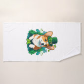 コーギおもしろいラバーシャムロックハッピーSt patricks day バスタオル (バスタオル)