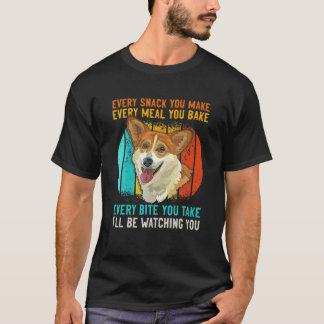 コーギおもしろいレトロすべてのスナックあなたが作るすべての食事 Tシャツ
