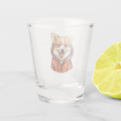 コーギおもしろい着用フード付きスウェットシャツ ショットグラス (裏面)