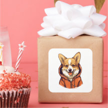 コーギおもしろい着用フード付きスウェットシャツ