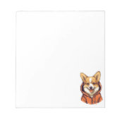 コーギおもしろい着用フード付きスウェットシャツ ノートパッド (正面)