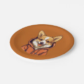 コーギおもしろい着用フード付きスウェットシャツ ペーパープレート (アングル)