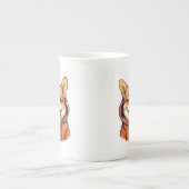 コーギおもしろい着用フード付きスウェットシャツ ボーンチャイナマグカップ (正面)