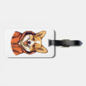 コーギおもしろい着用フード付きスウェットシャツ ラゲッジタグ (裏面横)