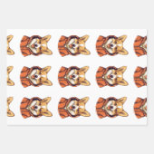 コーギおもしろい着用フード付きスウェットシャツ ラッピングペーパーシート (正面)