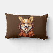 コーギおもしろい着用フード付きスウェットシャツ ランバークッション (裏面)