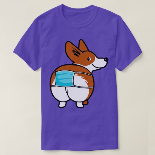 コーギおもしろい顔マスク Tシャツ (デザイン正面)