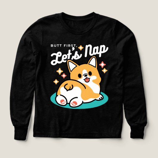 コーギお尻と昼寝ビーブス – かわいい眠り犬 (デザイン正面)