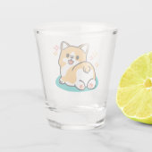 コーギお尻と昼寝ビーブス – かわいい眠り犬 ショットグラス (裏面)