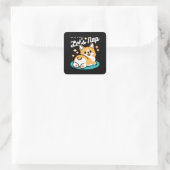 コーギお尻と昼寝ビーブス – かわいい眠り犬 スクエアシール (バッグ)