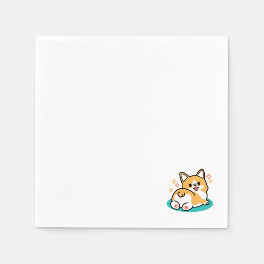 コーギお尻と昼寝ビーブス – かわいい眠り犬 スタンダードカクテルナプキン (正面)