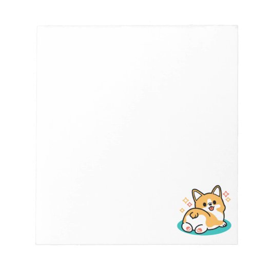 コーギお尻と昼寝ビーブス – かわいい眠り犬 ノートパッド (正面)