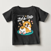 コーギお尻と昼寝ビーブス – かわいい眠り犬 ベビーTシャツ (正面)