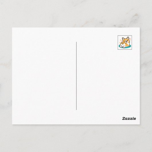 コーギお尻と昼寝ビーブス – かわいい眠り犬 ポストカード (裏面)