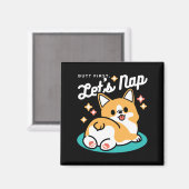 コーギお尻と昼寝ビーブス – かわいい眠り犬 マグネット (正面/裏面)