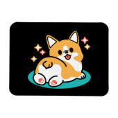 コーギお尻と昼寝ビーブス – かわいい眠り犬 マグネット (横)