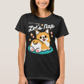 コーギお尻と昼寝ビーブス – かわいい眠り犬 Tシャツ (正面)