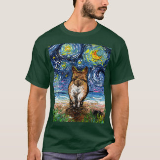 コーギお尻オンビーチスターリーナイトドッグアートバイAj Tシャツ