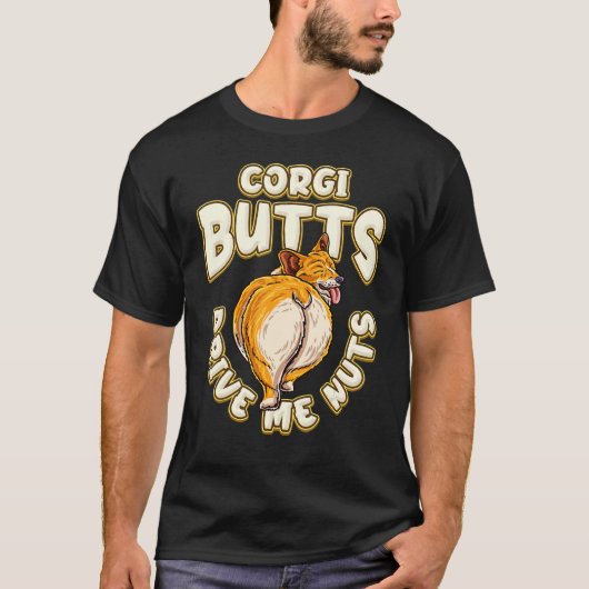 コーギお尻ドライブミーナッツCorgi Tシャツ (正面)
