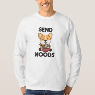 コーギお店ラーメンかわいいかわいい麺犬 Tシャツ