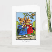 コーギお洒落ドッグラブカスタム折り カード (正面)