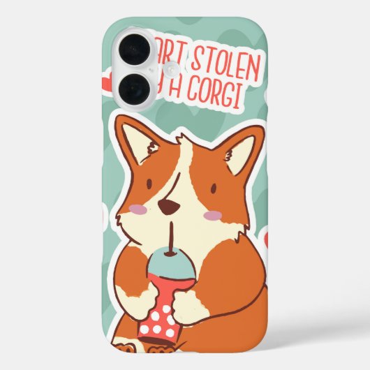 コーギかわいこちゃんボバラブおもしろい犬電話 Case-Mate iPhoneケース (裏面)