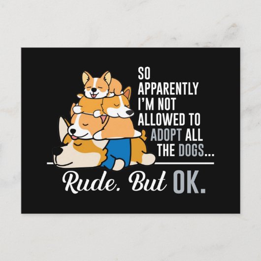 コーギだから犬を飼うことは許されていないらしい ポストカード (正面)
