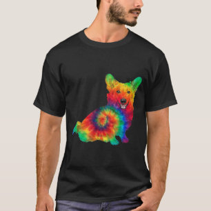 コーギのオーナーアパレルサイケデリックアートヒッピーカワイトドッグ Tシャツ