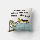 コーギの匂いを嗅いで目を覚ます時間 クッション (裏面)