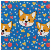 コーギの可憐な生地 ファブリック (クローズアップ)