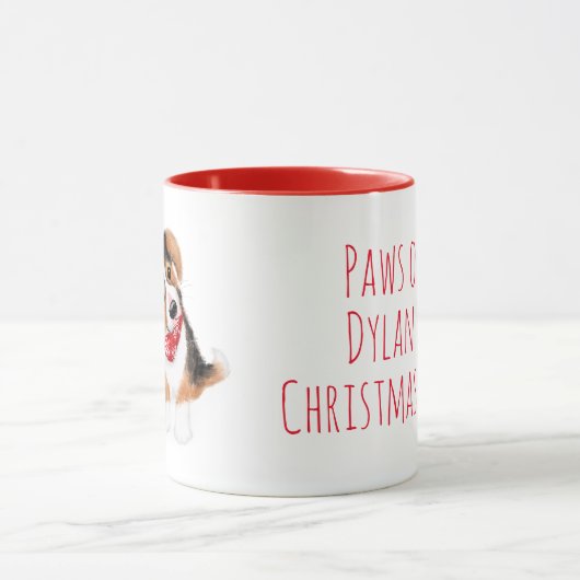 コーギの子犬のクリスマスマグをディラン マグカップ (中央)