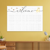 コーギの子犬の歓迎シーティングテーブル番号 キャンバスプリント (インサイチュ (リビング))